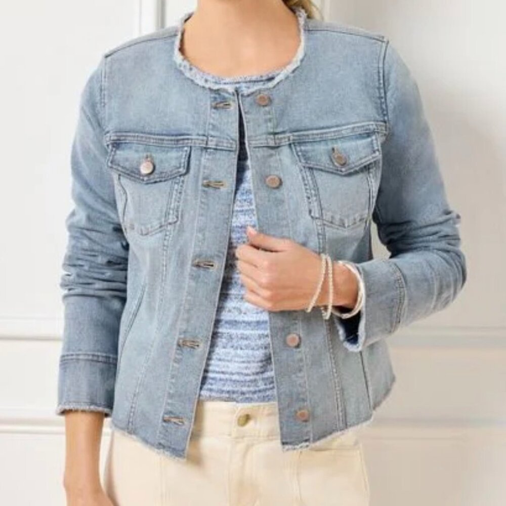 Talbots Collarless Jean Jacket - Freya Wash
